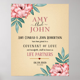 Poster "Life Partners" Love Covenant Wedting Certificate