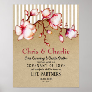 Poster "Life Partners" Love Covenant Wedting Certificate