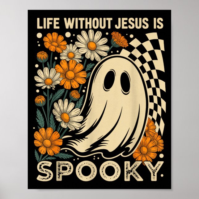 Poster Life Without Jesus Is Soky Floral Christian Hallow (Frente)
