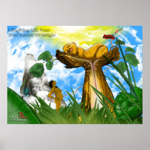 Pôster Lifegiving ASL Tree: Nascimento de Bebês Surdos