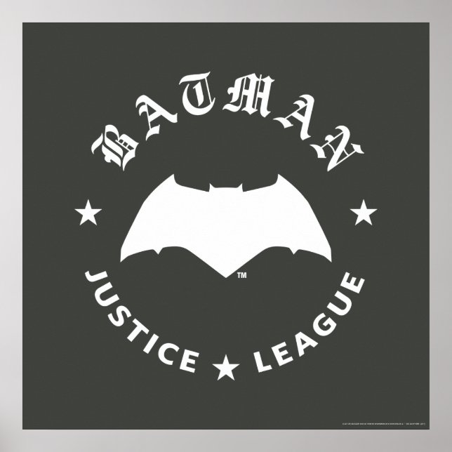 Pôster Liga da Justiça | Batman Retro Bat Emblem (Frente)