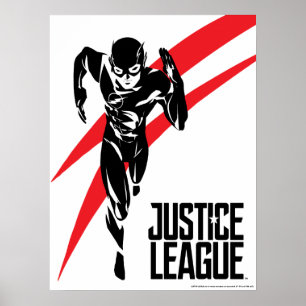 Poster Liga da Justiça   Flash executando o Noir Pop Art