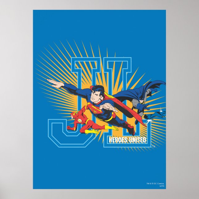 Pôster Liga da Justiça Heroes Unida (Frente)