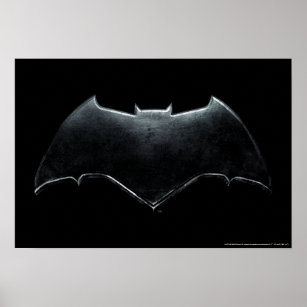 Poster Liga da Justiça   Símbolo de Batman Metálico