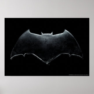 Poster Liga da Justiça | Símbolo de Batman Metálico