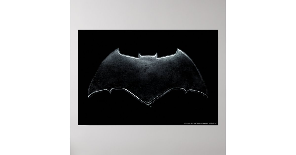 Poster Liga da Justiça | Símbolo de Batman Metálico | Zazzle Brasil