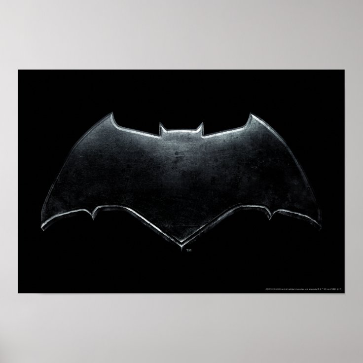 Poster Liga da Justiça | Símbolo de Batman Metálico 