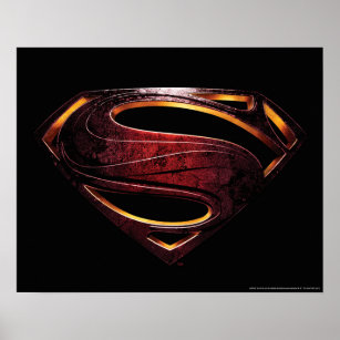 Pôster Liga da Justiça   Símbolo Superman Metálico