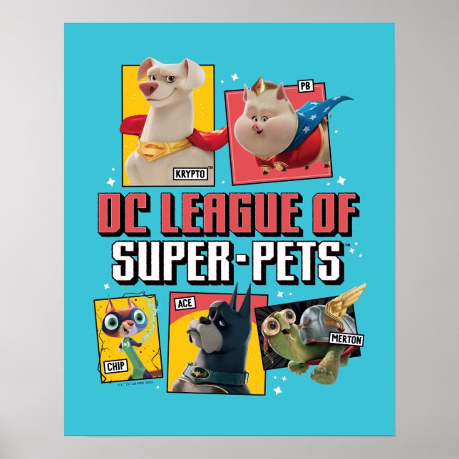 Poster Liga DC de Painéis de Caracteres Super Pets (Frente)
