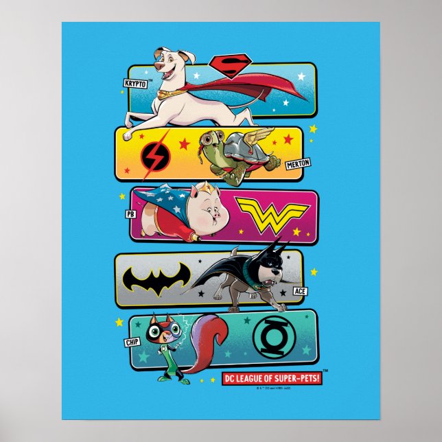Poster Liga DC de Painéis Super Pets (Frente)