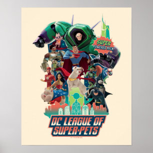 Poster Liga DC de Super Pets Batalha por Metrópolis