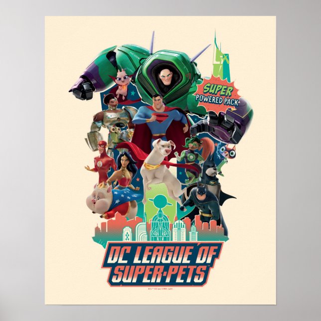 Poster Liga DC de Super Pets Batalha por Metrópolis (Frente)