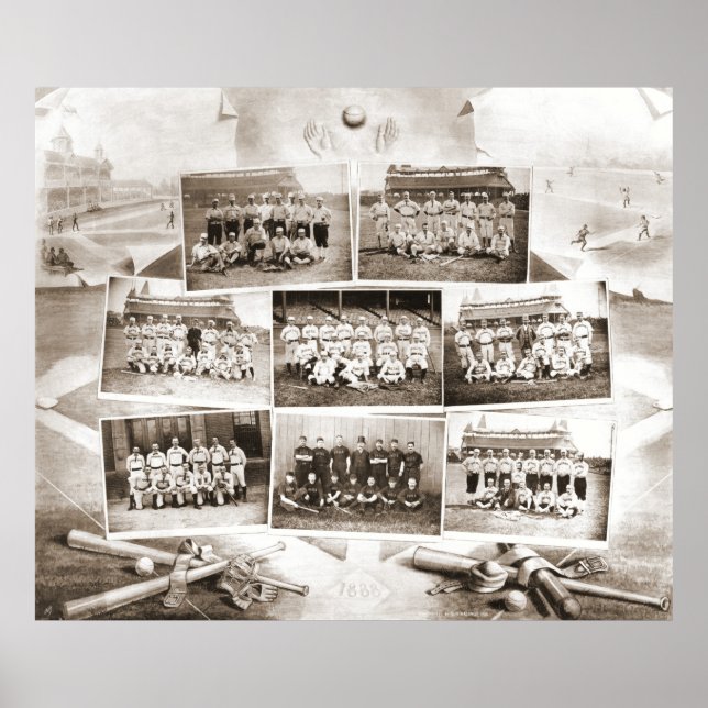 Poster Liga Nacional de Basebol 1888 (Frente)