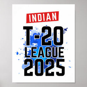Poster Liga T_20 indiana de críquete de 2025 Design 1