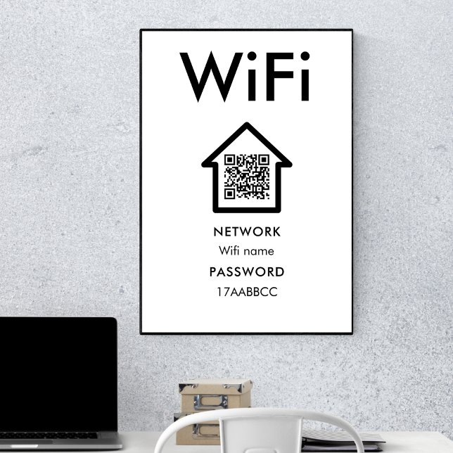Poster Ligar Ao Wifi | Analisar Para Ligar À Sala Convida (Criador carregado)