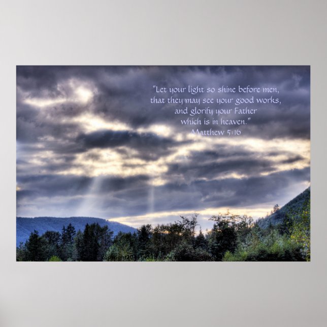 Poster Light and Dark HDR Print w/Scripture Verse (Frente)
