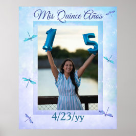 Poster Light Blue and Turquoise Quinceanera Welcome Sign