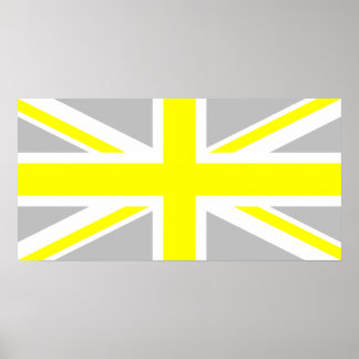 Pôster Light Grey and Yellow Union Jack