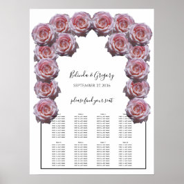Poster Light Pink Roses Wedding Seating Chart