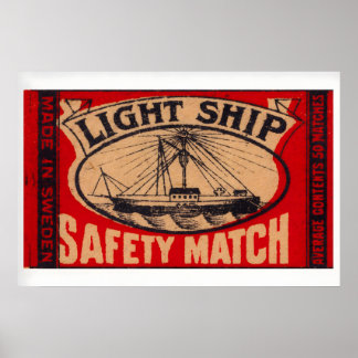 Poster Light Ship - Matchbox Print - Sweden Wall Art