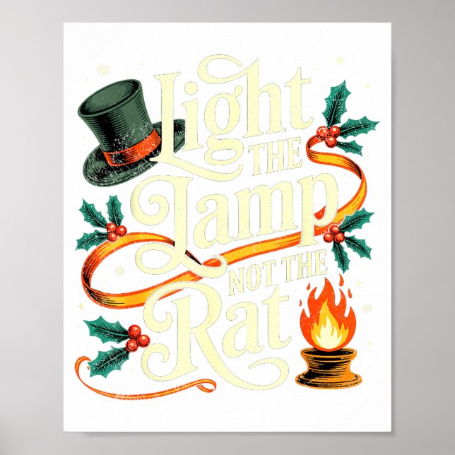 Poster Light The Lamp Not The Rat Funny Christmas Matchin (Frente)