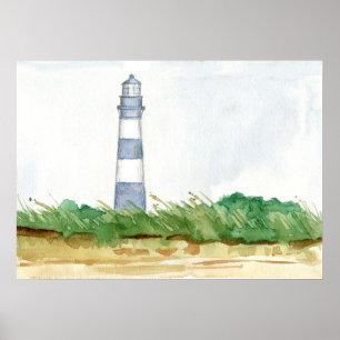 Poster Lighthouse Morris Island South Carolina Winter