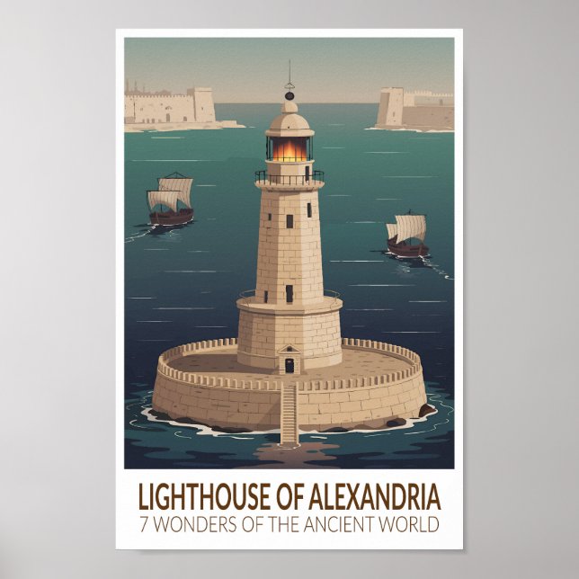 Poster Lighthouse of Alexandria 7 Wonders of the World (Frente)
