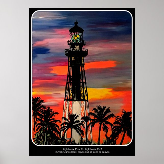 Pôster 'Lighthouse Point FL, Lighthouse Pop!' pintura em (Frente)