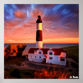 Poster Lighthouse sunrise