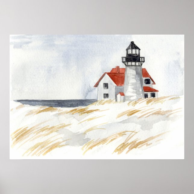 Poster Lighthouse Winter Snow Race Point Provincetown (Frente)