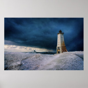 Poster Lighthouses Frankfort Lighthouse Lake Michigan