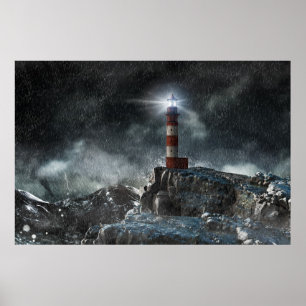 Poster Lighthouses   Lighthouse in the Storm