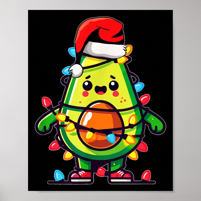 Poster Lighting Avocado Ugly Christmas Sweater Guacamole  (Frente)