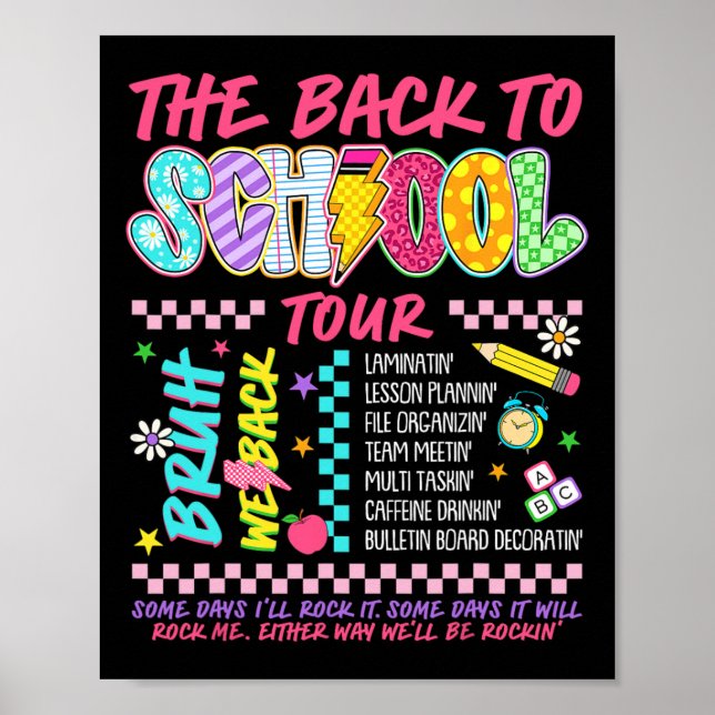 Poster Lightning Bolt Abcd Back To School Tour Bruh We Ba (Frente)