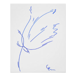 Pôster Lignes bleues 2, série "Traits simples"