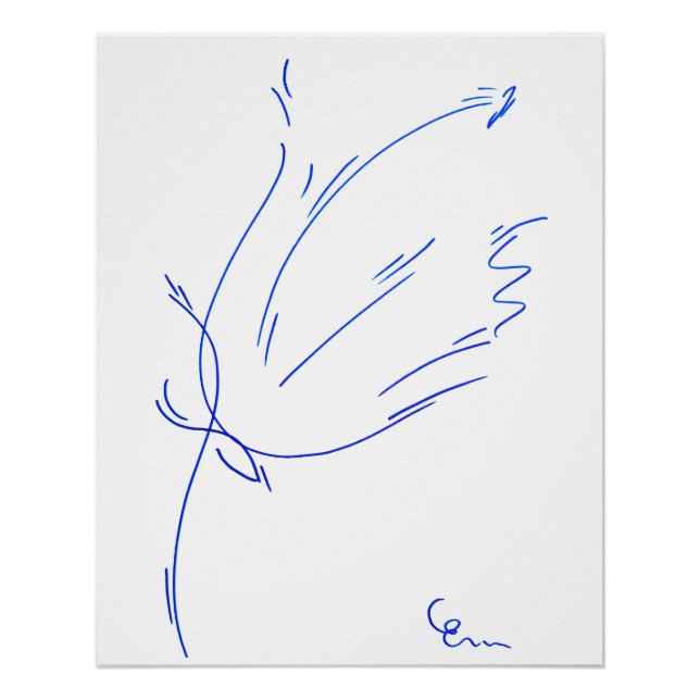 Pôster Lignes bleues 2, série "Traits simples" (Frente)