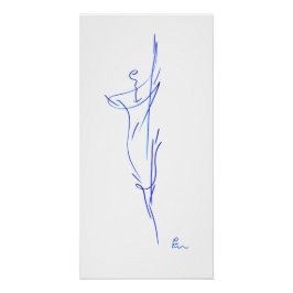 Pôster Lignes bleues 3, série "Traits simples"
