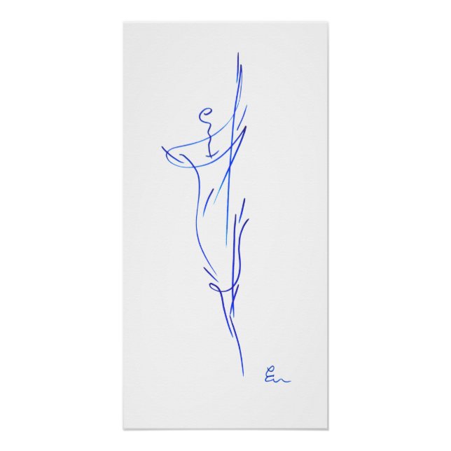 Pôster Lignes bleues 3, série "Traits simples" (Frente)