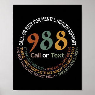 Poster Ligue 988 Ou Envie Mensagens De Texto Para Saúde M