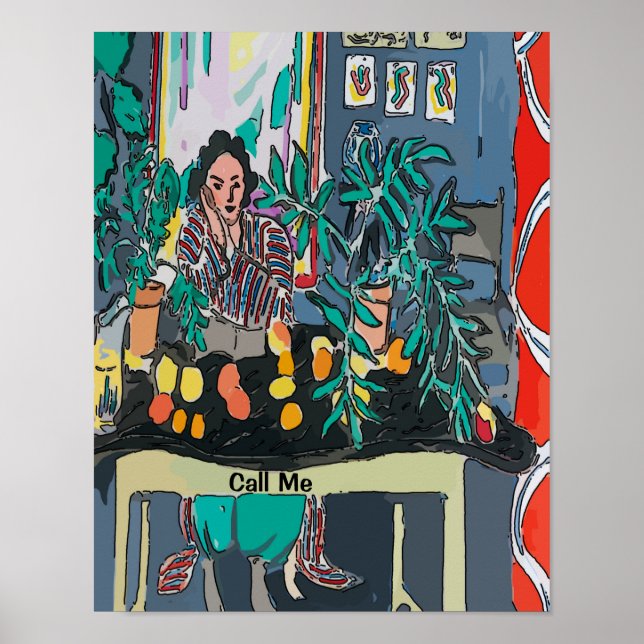 Poster Ligue-me, Telefone celular, Jardim, texto de ediçã (Frente)