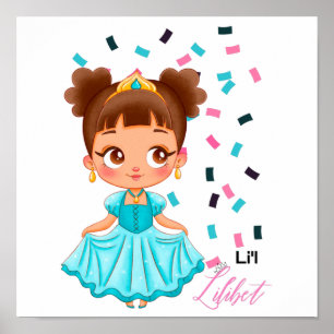 Poster Li'L Princess LILIBET Turquoise Bonito Girly Gift