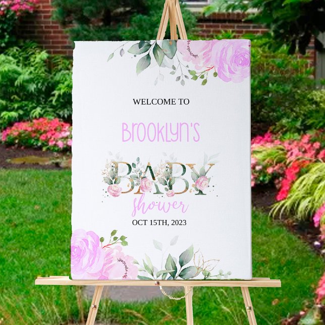 Poster Lilac Baby Shower Welcome Sign (Criador carregado)
