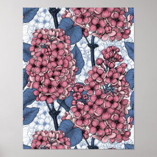 Poster Lilac em rosa e azul