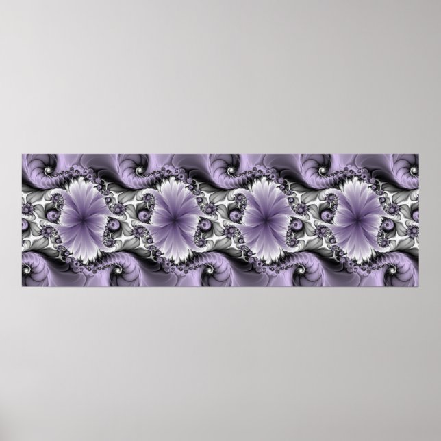 Poster Lilac Illusion Abstrato Floral Fractal Art Fantasy (Frente)