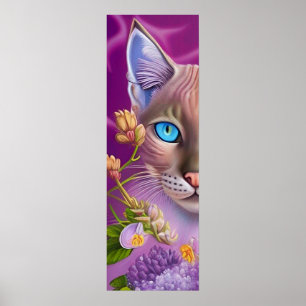 Poster Lilac Lynx aponta o gato siamês em roxo