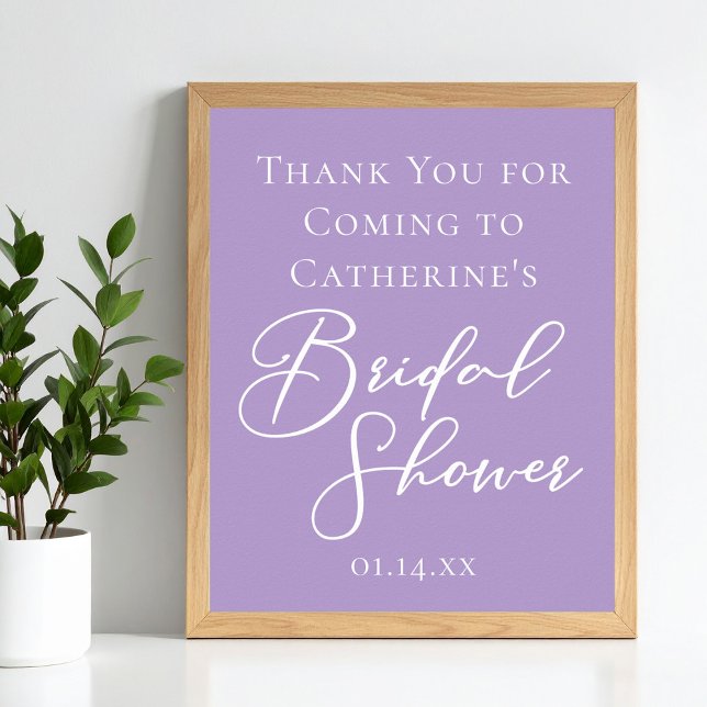 Poster Lilac Purple Bridal Shower Customized Welcome (Criador carregado)