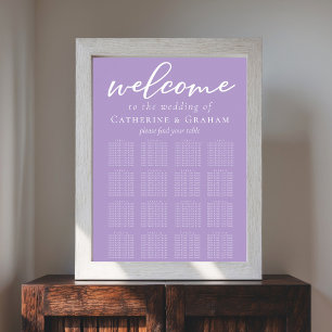 Poster Lilac Purple Weding Mínimalist Seating Chart (Gráf