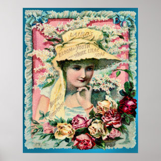 Poster Lilac Soap Lady Vintage Advertisement