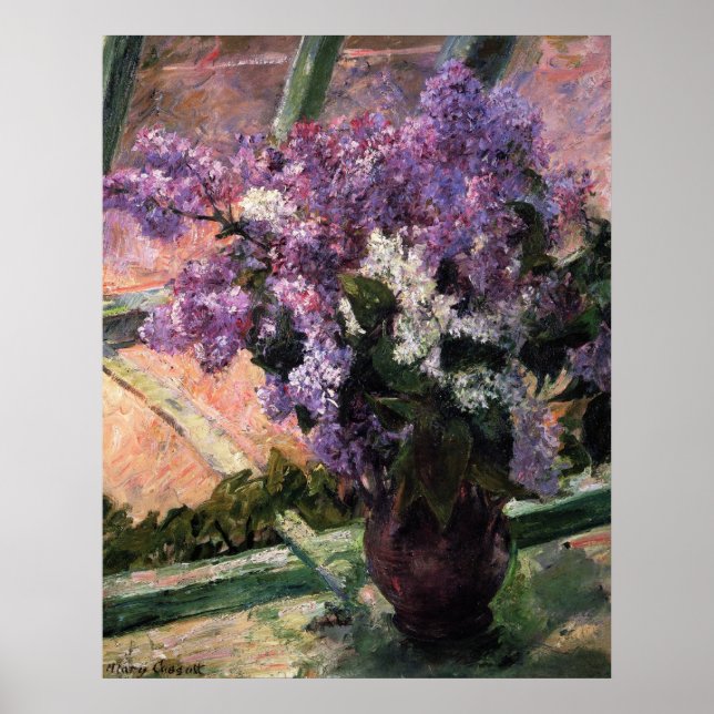 Pôster Lilacs em uma janela, Mary Cassatt (Frente)
