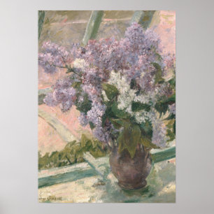 Poster Lilacs em Window por Mary Cassatt American Painter